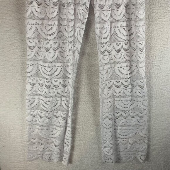 Miken Junior's Scalloped Hem Solid Crochet White Swim Cover Up Pants Size XS NWT - Picture 3 of 16
